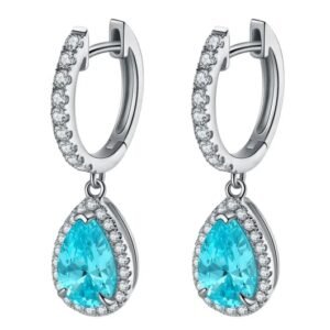 Boucles d'oreilles goutte d'eau plaque or blanc