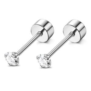 Boucle d'oreille puce acier inoxydable