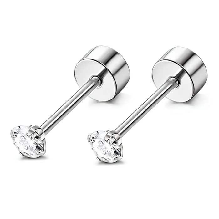 Boucle d'oreille puce acier inoxydable
