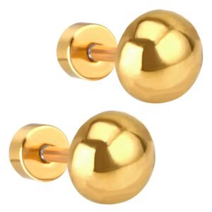 Boucles d'oreilles puces demi sphere