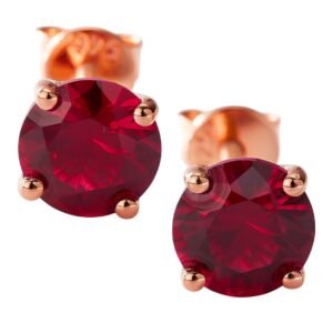 Boucles d'oreilles puces rubis