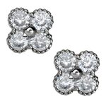 Puce d'oreille trefle argent