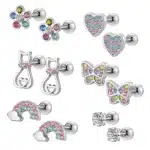 Boucle d'oreille vissée fille ado