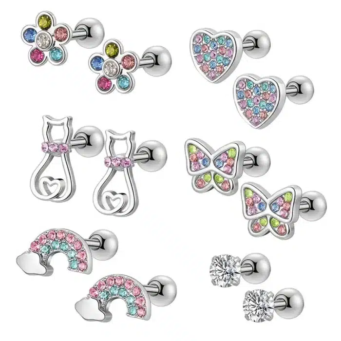 Boucle d'oreille vissée fille ado