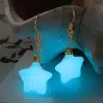 Boucles d'oreilles en pierre lumineuse pour femmes, jolies boucles d'oreilles en forme d'étoile qui brillent dans la nuit, ornements d'oreille tendance, bijoux cadeau 3