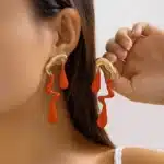 IngeSight.Z rétro irrégulier multicolore goutte d'huile gouttelette boucles d'oreilles pour les femmes à la mode Long pendentif boucles d'oreilles fête de noël 1