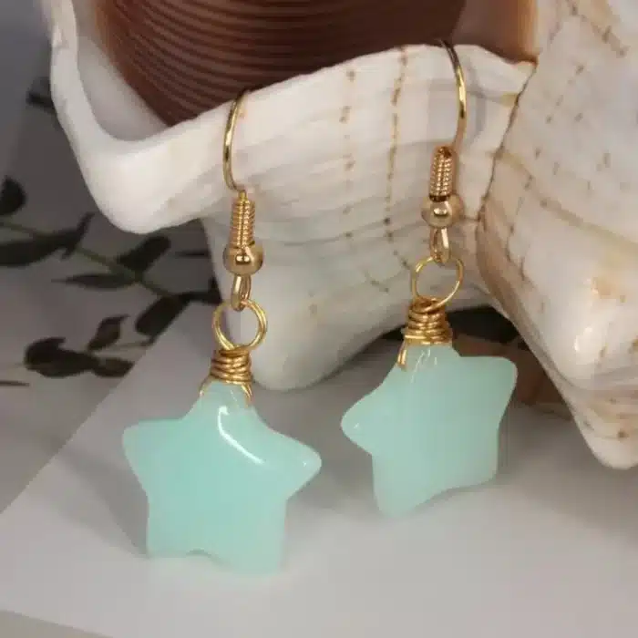 Boucles d'oreilles en pierre lumineuse pour femmes, jolies boucles d'oreilles en forme d'étoile qui brillent dans la nuit, ornements d'oreille tendance, bijoux cadeau 13