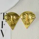 Nouveau Vintage ethnique métal plaqué visage caractéristique boucles d'oreilles pour femmes bijoux défilé de mode Ladys Collection boucles d'oreilles accessoire 6
