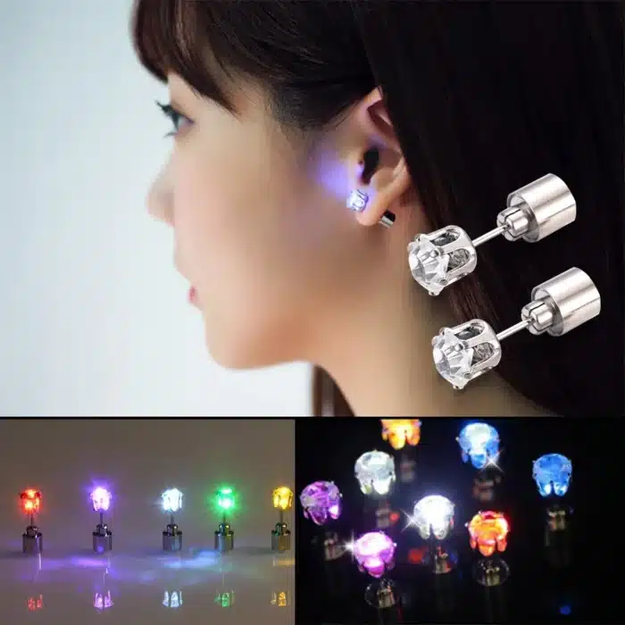 Boucles d'Oreilles LED Scintillantes de Style Coréen pour Femme, Accessoires de ixde Noël, 1 Pièce 3