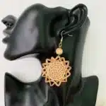 YAOLOGE – boucles d'oreilles en bois tissé, rotin, vigne, fleurs, pour femme, pendentif africain, 2019 3
