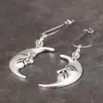 Boucles d'oreilles gothiques personnalisées pour femmes, boucles d'oreilles visage humain et lune, bijoux amusants, accessoires de fête créatifs vintage 3