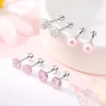 Boucles d'oreilles chirurgicales hypoallergéniques en acier inoxydable pour filles, enfants et femmes, 12 paires de boucles d'oreilles à vis pour oreilles sensibles 2