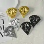 Nouveau Vintage ethnique métal plaqué visage caractéristique boucles d'oreilles pour femmes bijoux défilé de mode Ladys Collection boucles d'oreilles accessoire 5