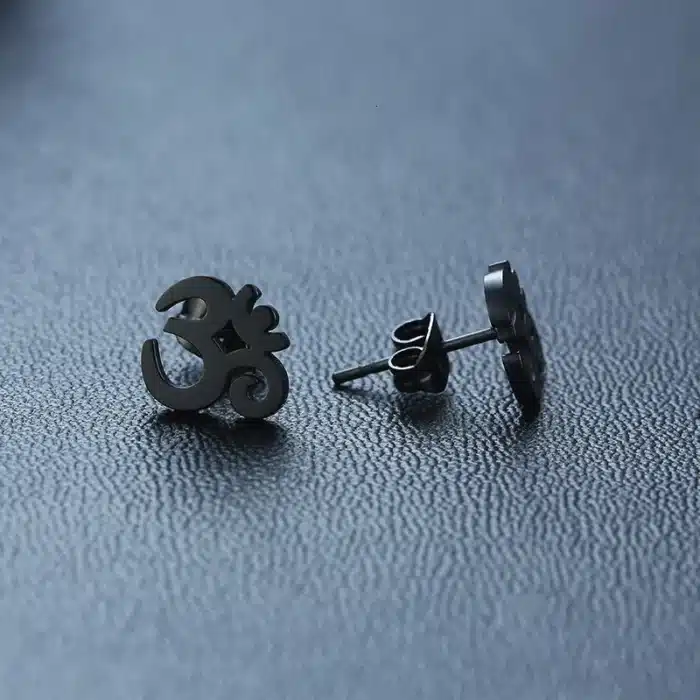 Boucles d'oreilles unisexe symbole OM, en acier inoxydable, bijoux de YOGA et de méditation, cadeaux pour les amoureux du YOGA 4