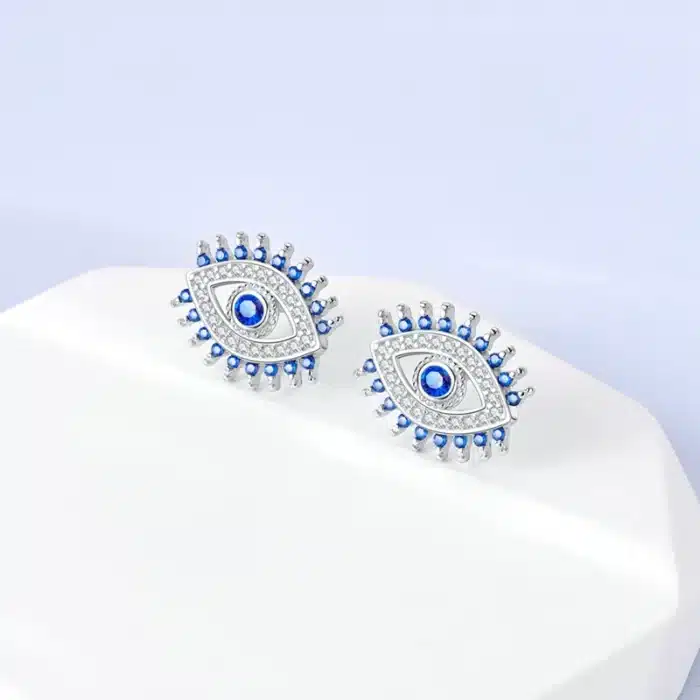 Boucles d'oreilles en argent Sterling 925 neutre, attrape-rêves œil du diable, filet en filet, belle série de bénédiction, adaptées aux bijoux de fête de mariage 62