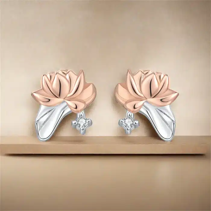 Orstarry 925 en argent Sterling fleurs de nénuphar boucles d'oreilles boucles d'oreilles pour dame S925 bijoux fête anniversaire cadeaux à la mode 3