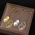 Boucles d'oreilles en acier inoxydable, beauté du visage, Design abstrait, exquis, polyvalent, pendentif à la mode, bijoux de fête pour filles 3