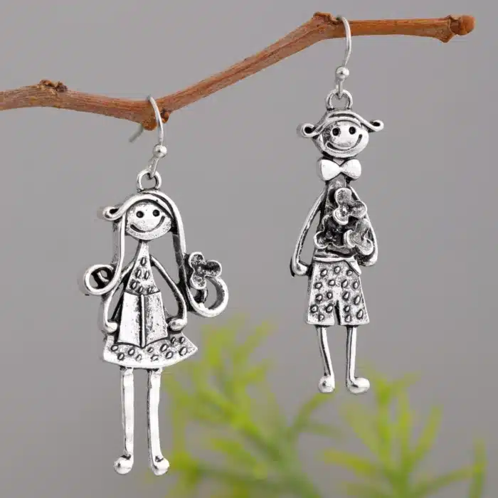1 paire de boucles d'oreilles de couple créatives faites à la main pour garçon et fille - bohème mignon - adaptées aux décorations quotidiennes pour dames 4