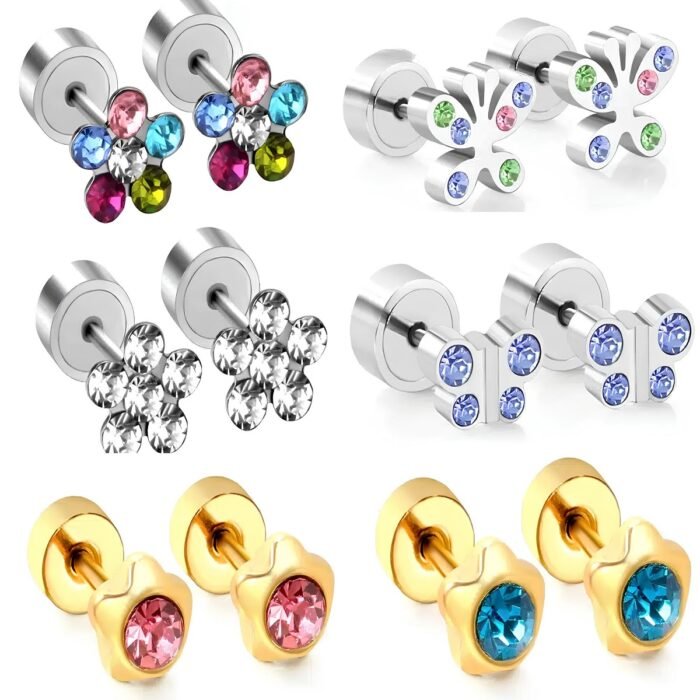 Boucles d'oreilles à vis fillette