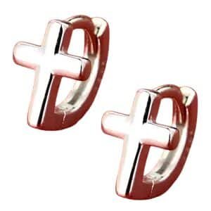 Boucles d'oreilles croix argent