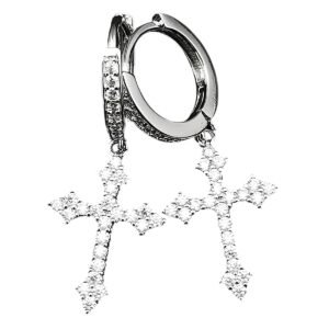 Boucles d'oreilles croix brillante