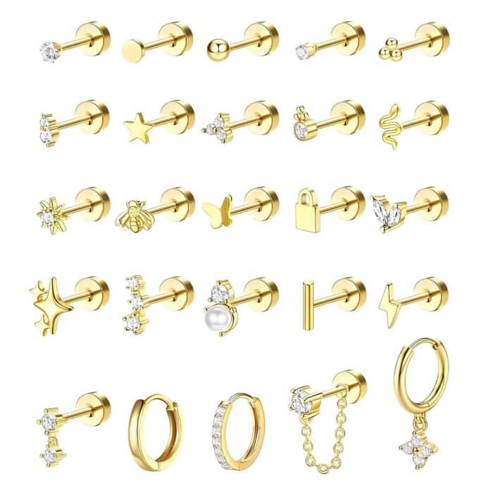 Boucle d'oreille fermoir vis femme