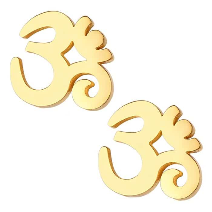 Boucle d'oreille homme Om