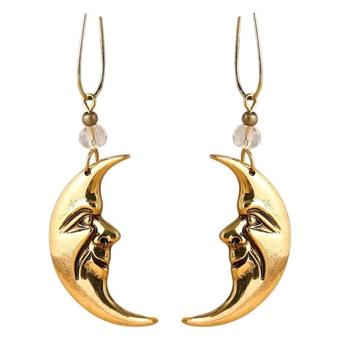 Boucles d'oreilles lune visage