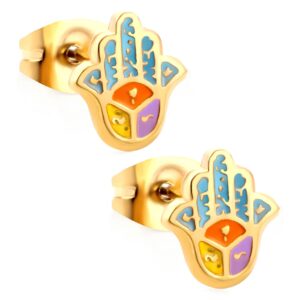 Boucles d'oreilles main de Fatma couleur