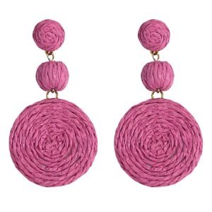 Boucle d'oreille en raphia