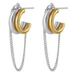 Boucle d'oreille trompe l'œil chaine
