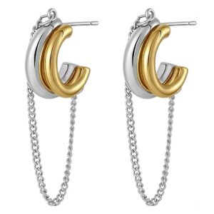 Boucle d'oreille trompe l'œil chaine