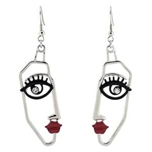 Boucle d'oreille visage long femme